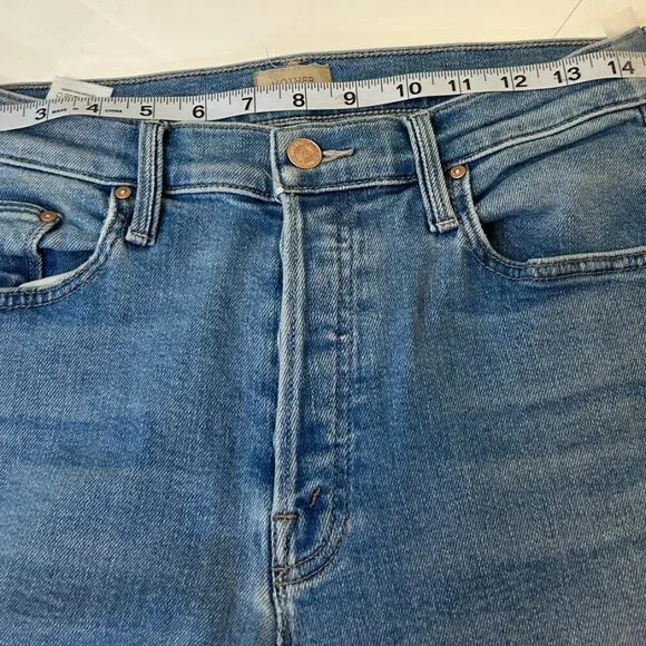 Mother High Rise Tomcat Flood Fray Flag Me DownStraight Leg Jeans Size 29